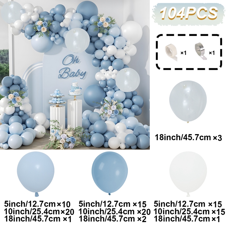 Kit de arco de guirnalda de Globos azules, decoraciones para de feliz cumpleaños, Globos de confeti, Globos para Baby Shower, decoración de boda, Globos: AGATE