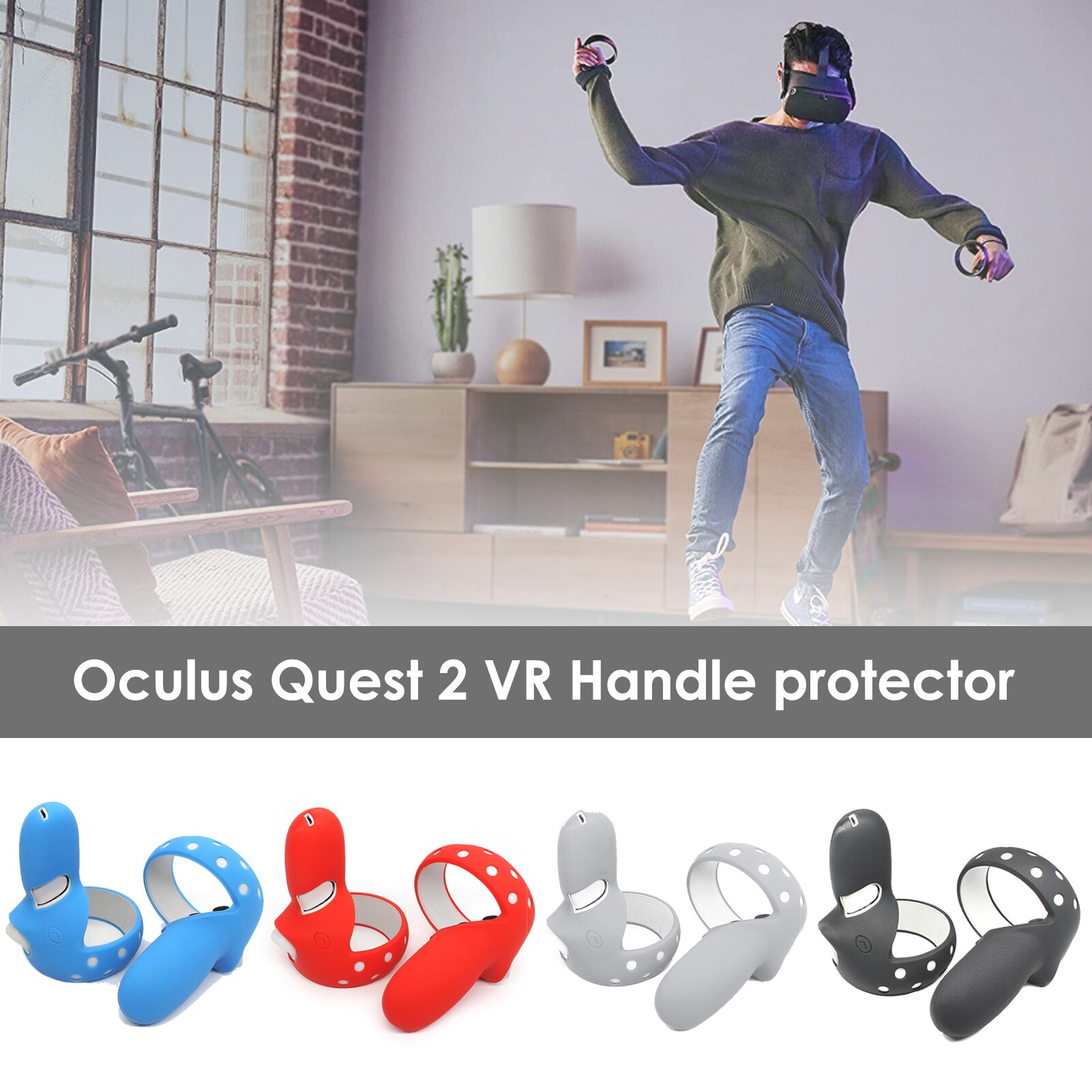 Beschermhoes Voor Oculus Quest 2 Controller Grip Skin Beschermhoes Siliconen Volledige Beschermhoes Vr Accessorie