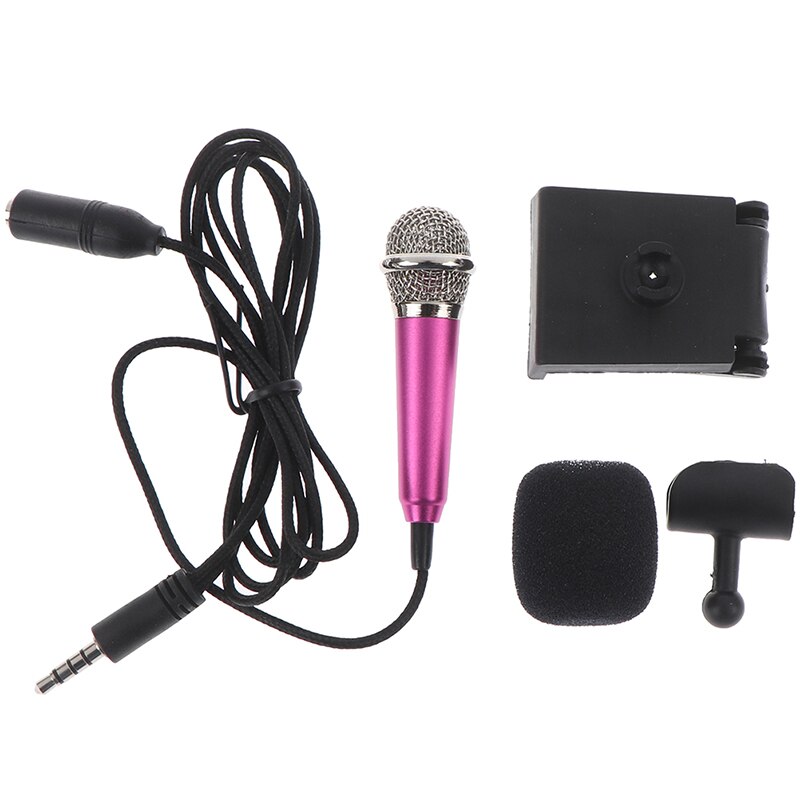 Portable 3.5mm Stereo Studio Mic KTV Karaoke Mini Microphone For Smart  Phone Laptop PC Desktop