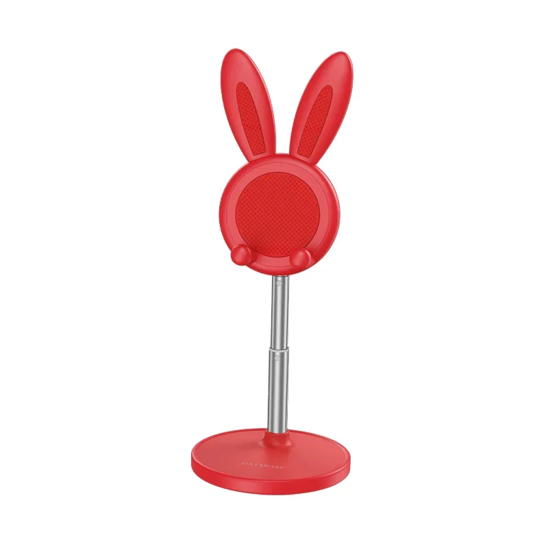 Oatsbasf Cute Cell Phone Stand for Desk, Angle Height Adjustable Bunny Phone Holder Stand, for All Mobile Phones, Tablets: black