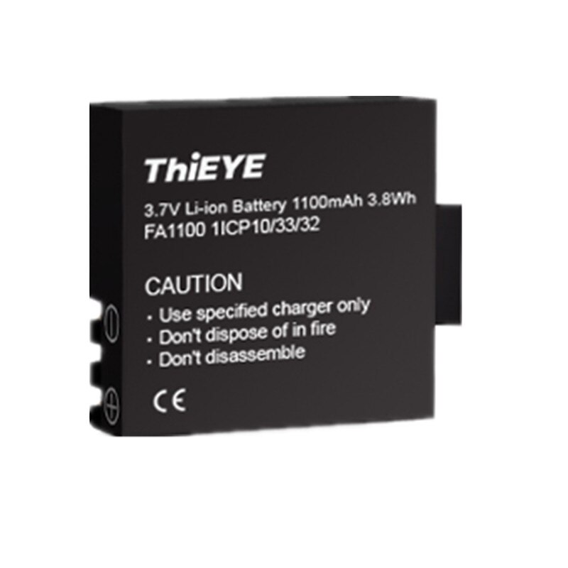 Cargador de Batería Dual + dos baterías recargables de 1100mAh para ThiEYE T5 Edge/T5 Pro/T5e/AKASO V50 Elite, accesorios de Cámara de Acción