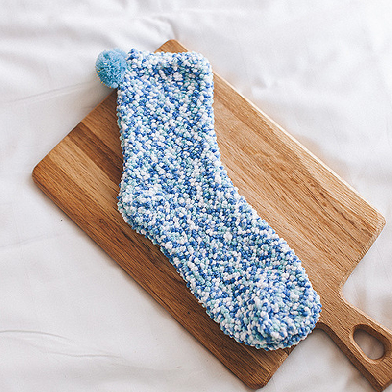 Mujeres invierno espesar de Térmica calcetines cachemir coral terciopelo interior de piso suave calcetines de pastel Calcetines