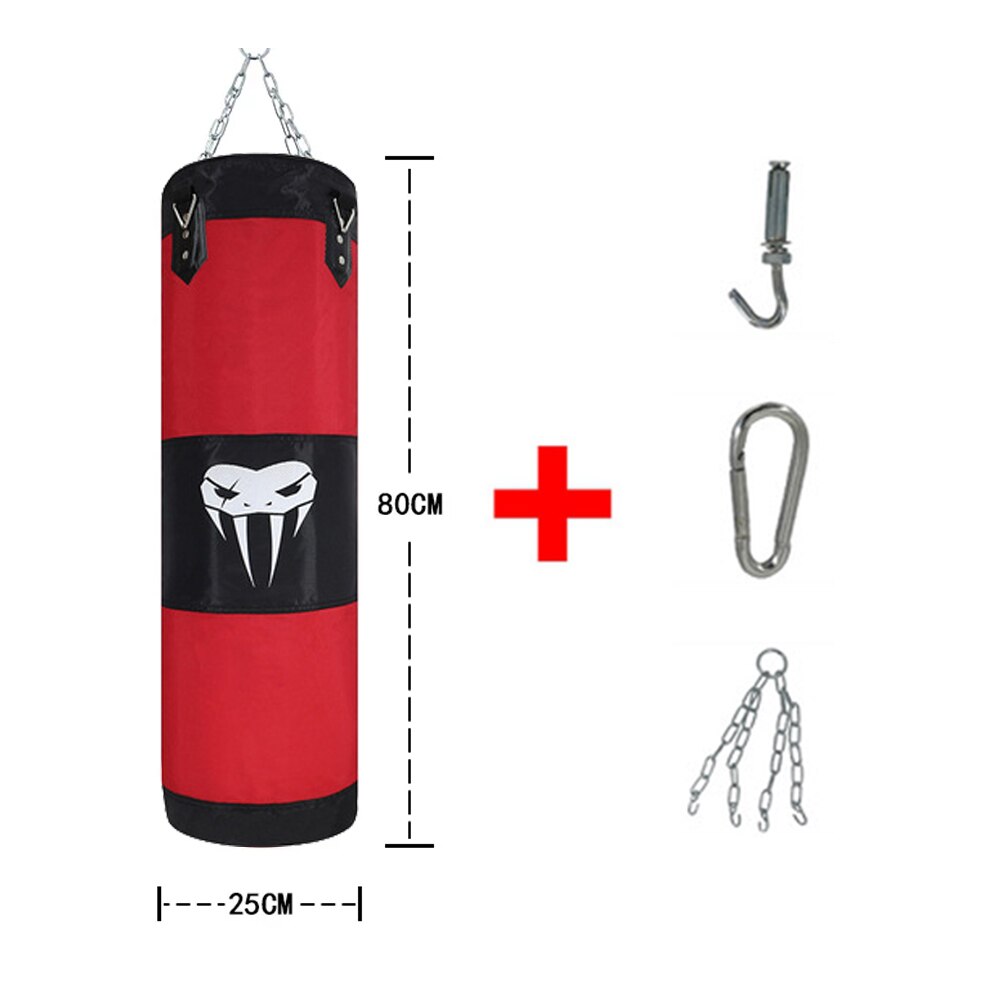Hanging Punching Bag Boxing Sand Bag Muay Boxer Training Hanging Kick Fitness Muscle Training MMA Boxing Sandbag Without Filler: Red 80cm