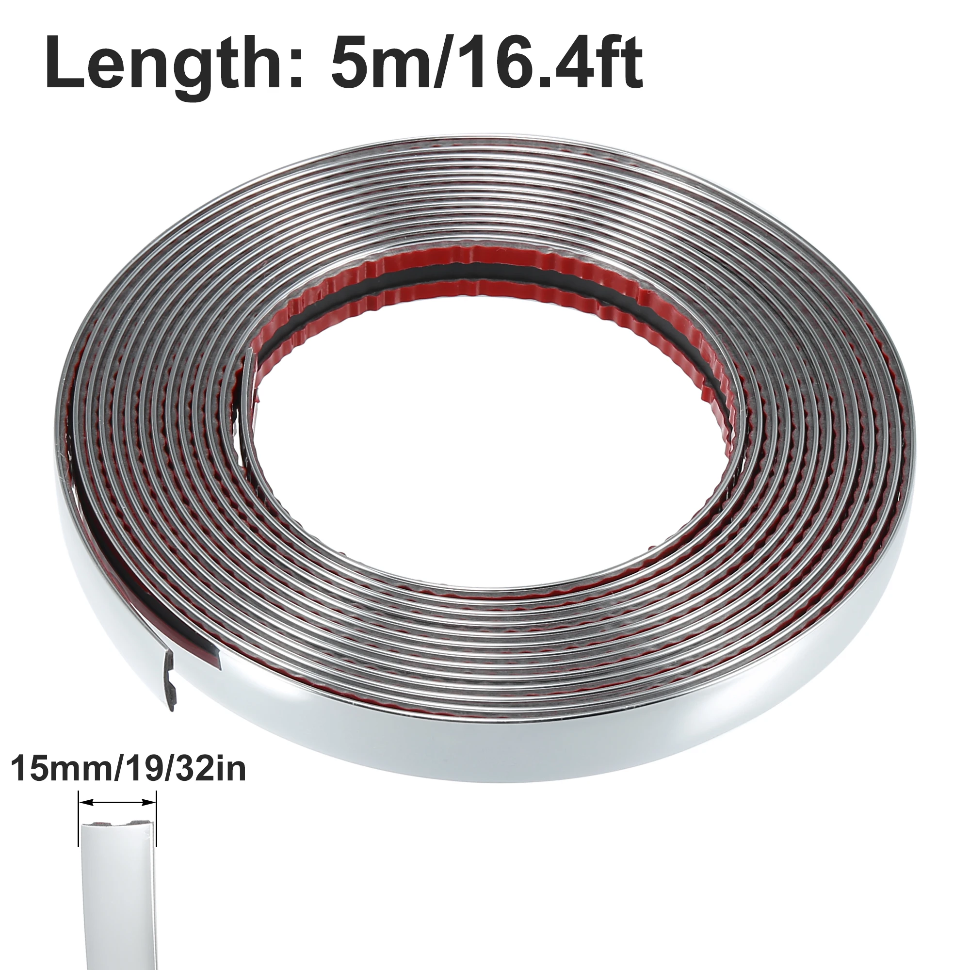Tira de carrocería cromada para Exterior de coche, 3M/5M, parachoques, moldura protectora para puerta de coche, pegatina embellecedora de estilo, 6MM, 8MM, 10MM, 12MM, 15MM, 20MM, 30MM
