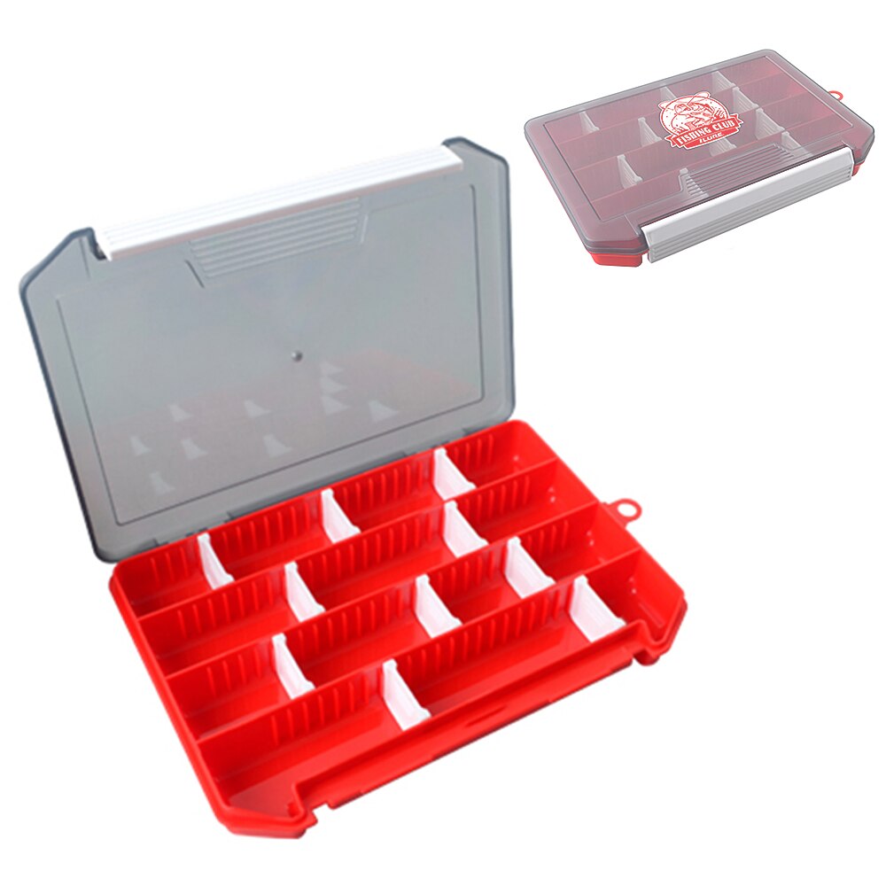 Fishing Tackle Box Storage Trays with Removable Dividers Fishing Lures Hooks Accessories Storage Organizer Box: Red