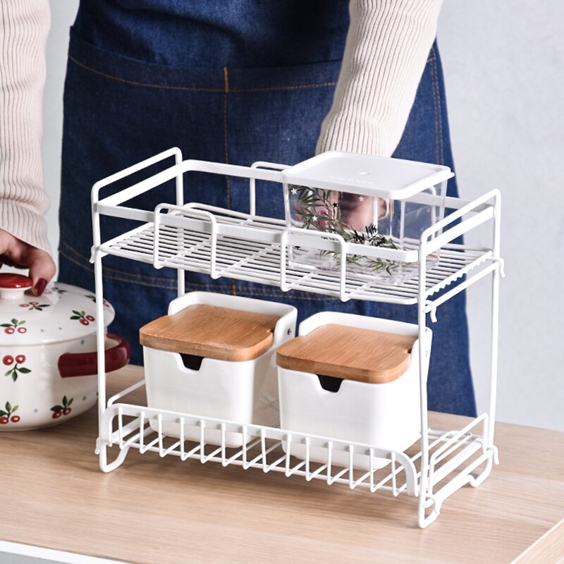 Punch-free household goods storage rack home condiment seasoning storage rack kitchen rack floor multi-layer WF1021225