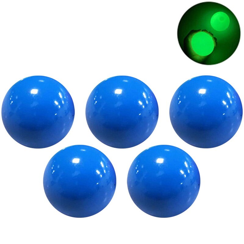 Mugoyrt Stick Wall Ball Decompression Sticky Target Catch Throw Luminescent Random Color Ball Kids: 5pcs in glow blue