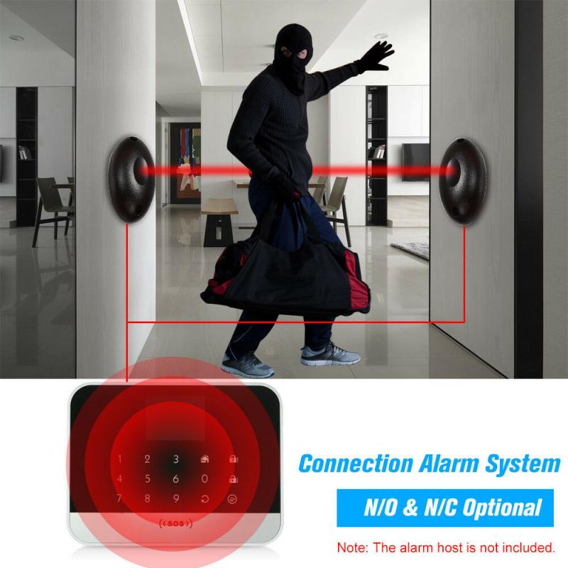 Infrared Beam Detector 1pair 20m Single Beam Alarm Photoelectric Infrared Detector Security System Door
