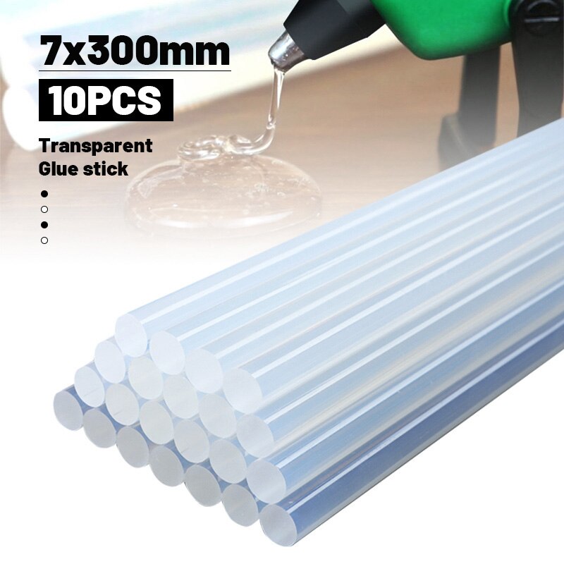 Translucent 10/20/50pcs 7mm Glue Stick Melt Adhesive Strong Viscosity Rods 7x300mm for Glue Gun Home DIY Industrial Repair