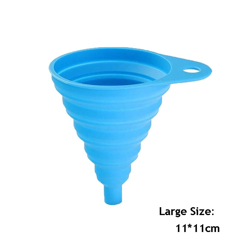 1Pcs Mini Opvouwbare Trechter Silicone Inklapbare Trechter Opvouwbare Draagbare Trechters Worden Opgehangen Huishoudelijke Vloeibare Doseren Keuken Gereedschap: Large No.3