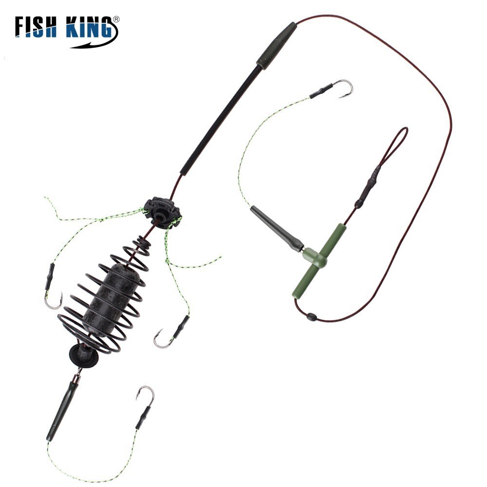Fish king 30-80g karpe fiske agn bur linje gruppe høy karbon stål metall mater krok synkende kunstig sluk tilbehør