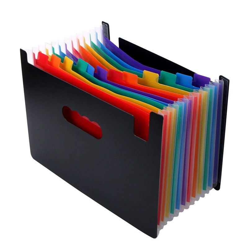 12 Pockets Expanding File Folder A4 Paper Business File Organizer Multi-Layer Classification Expanding Folder Document Holder