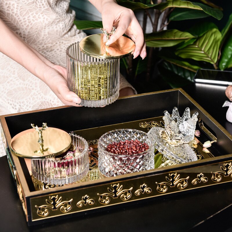 Retro Glass Storage Jars with Lid Candy Christmas Food Snacks Tea Spice Cereal Container Kitchen Storage Can Decoration