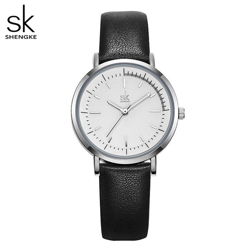 K9023 parklockor kvinnor och män läderarmbandsur enkel vattentät klocka pararmbandsur för kvinnor och män: Vita kvinnor tittar på
