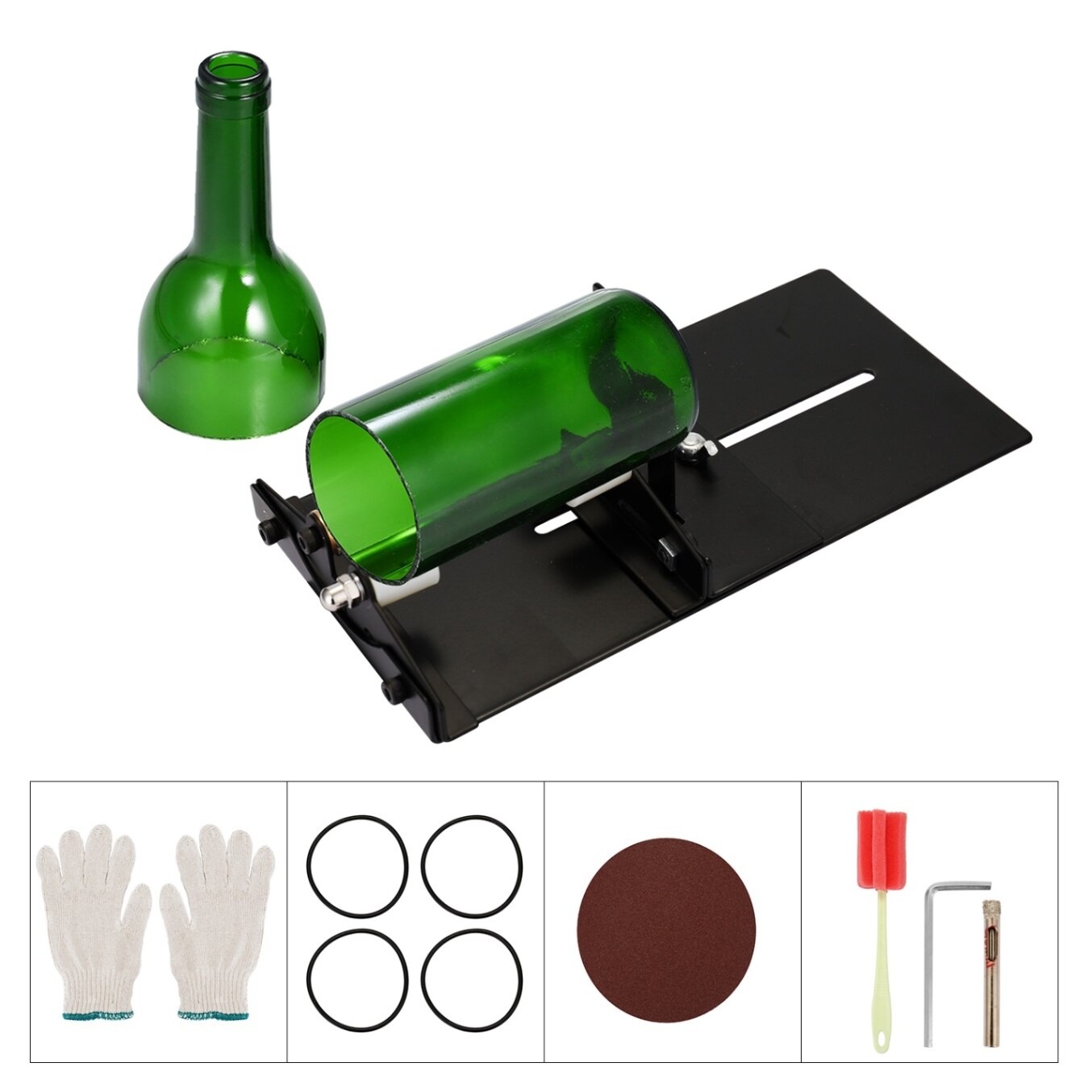Haushalts Einstellbare Größen DIY Glas Flasche Cutter 3 Räder/5 Räder Metall Glassbottle für basteln Wein Flaschen: 3 Räder Bausätze