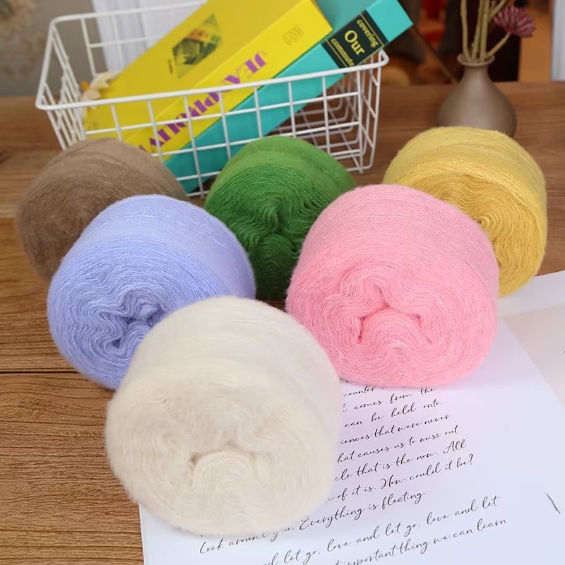50g mohair silkesgarn för stickning tunt virkgarn ull stickgarn akryl plysch puffigt fluffgarn ultrafin ullstickning