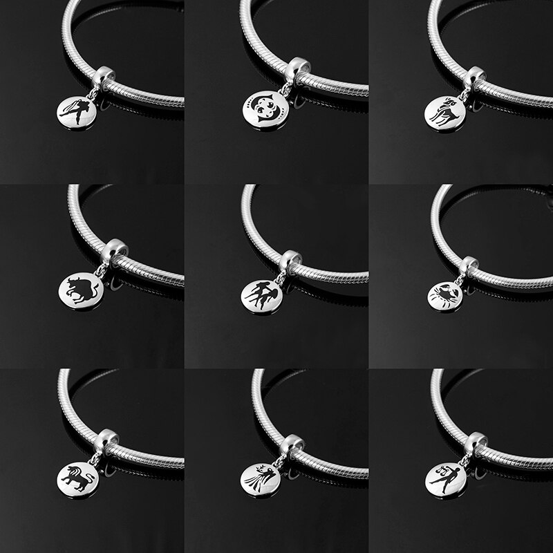 12 Constellation Zodiak Charms 925 Sterling Zilveren Hangers Kralen Sieraden Maken Fit Originele Europese Charms Armband Ketting