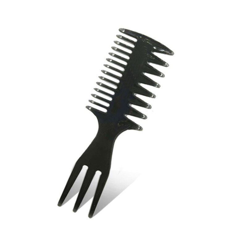 Wide Tooth Hair Comb Beauty Salon Hairdressing Brush for Men Women Double Sided Hairbrush Back Comb Fork Comb Hair Styling Tool: Black C