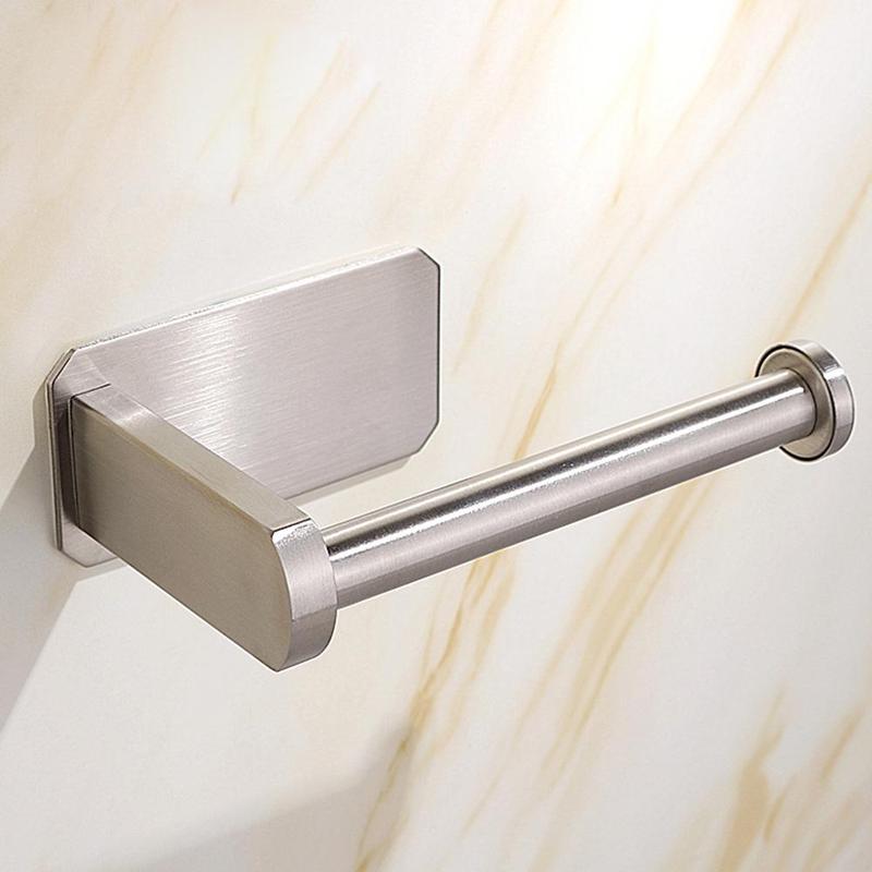 Soporte de marco de papel higiénico montado en la pared de acero inoxidable, gancho de baño para el hogar, organización de rollos de colgadores de papel para toallas