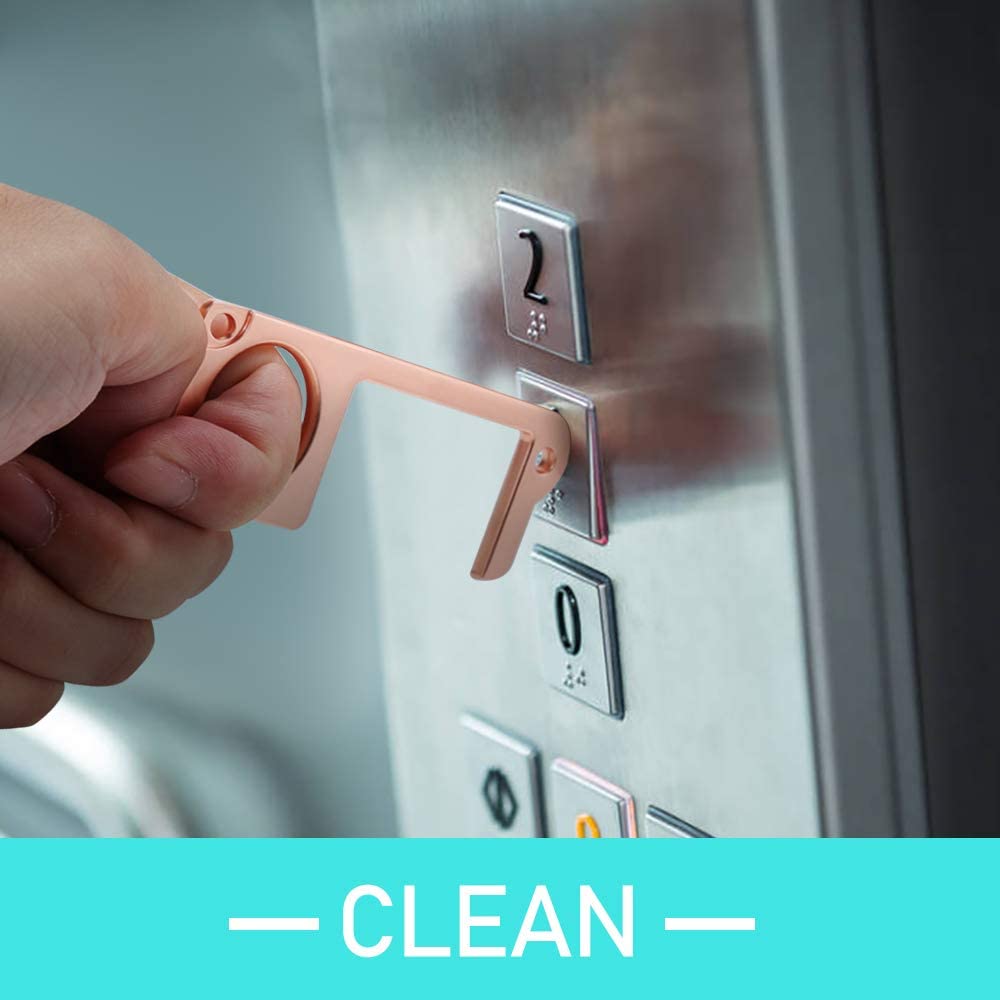 No-Touch Door Opener Portable Stick for Push The Elevator Button Easy Carry Antimicrobial Alloy EDC Door Opening Accessories