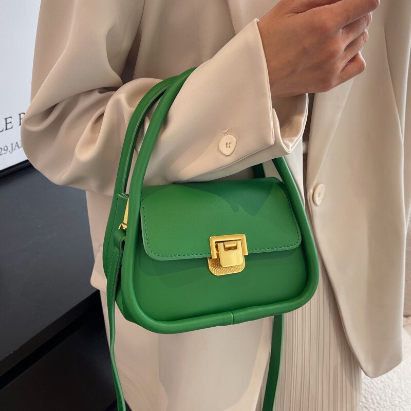 Mode Groene Schoudertassen Voor Vrouwen Luxe Pu Lederen Crossbody Tas Kleine Flap Messenger Bag Alle Match Dames Handtassen