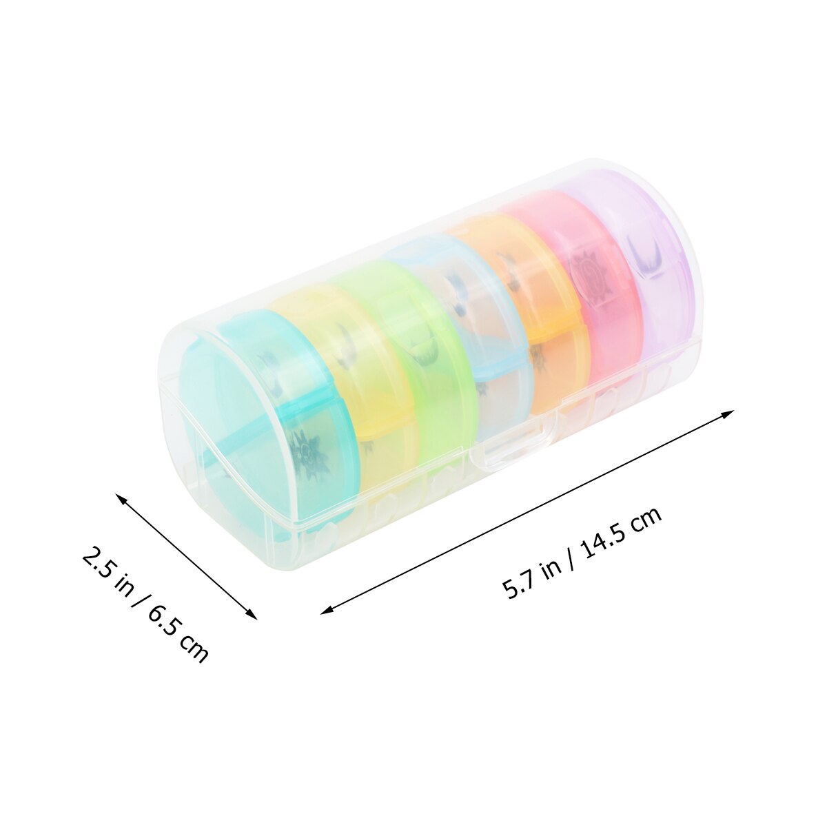 Boîte à pilules de forme ronde hebdomadaire AM/PM 7 jours boîte à pilules organisateur Portable étui à pilules 14 compartiments étanche à l'humidité boîte à médicaments de voyage
