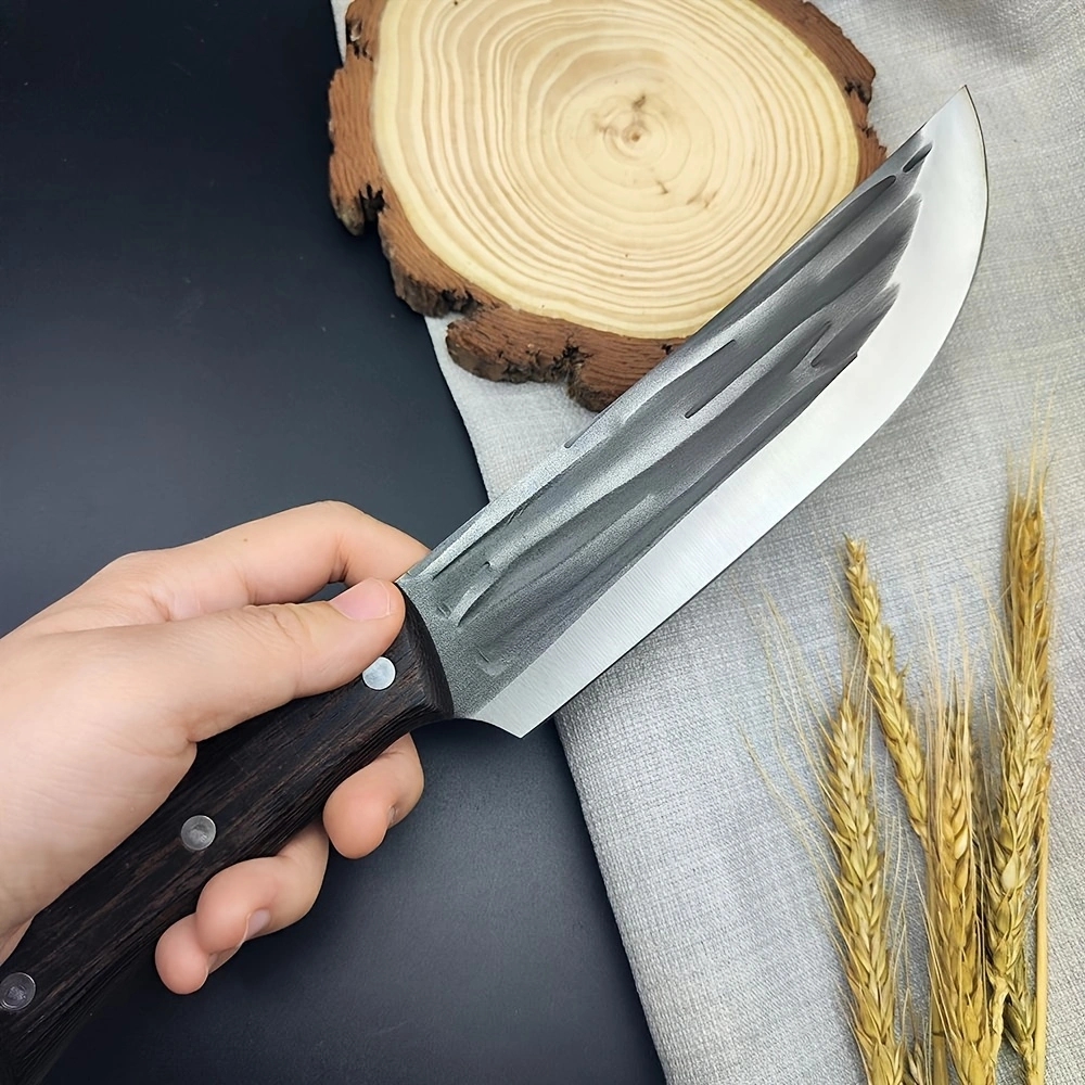 Cuchilla de carnicero de cocina, cuchillo de Chef forjado, corte de pescado, deshuesado, rebanado, mango de madera, cuchillo de carnicero, herramientas de corte de cocina