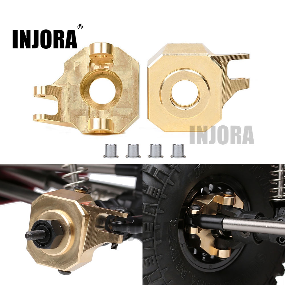 INJORA 2PCS Brass Front AR44 Steering Knuckles for 1/10 RC Crawler Axial SCX10 II 90046 Upgrade Parts