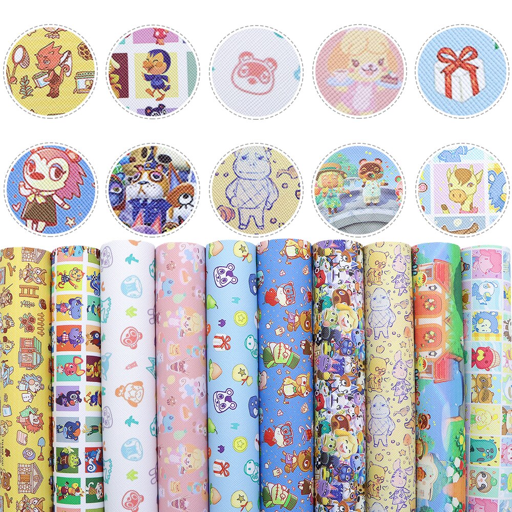 20*33cm Cartoon Faux Synthetic Leather Set Fabric For Bows Leather Crafts DIY Handmade Material Earrings,1Yc20504: 1109018001