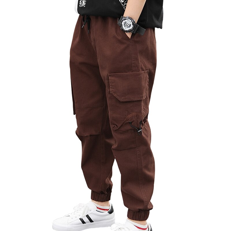 Grandi Ragazzi Dei Pantaloni di Sport Jogging Casual di Cotone Adolescente Pantaloni Della Tuta per I Bambini Del Ragazzo di Carico Del Bambino di Scuola Vestiti 8 9 10 12 anni