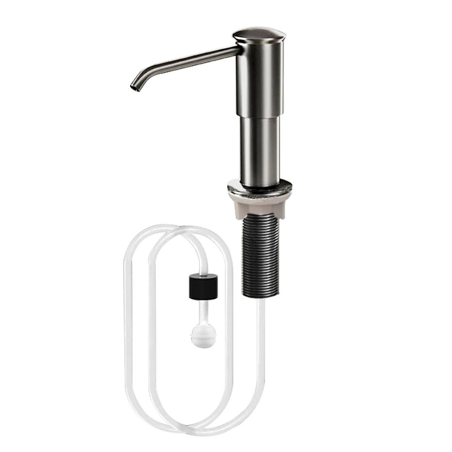 Køkkenbordplade dispenser med forlængerrør håndpresse sæbepumpe plastik sæbedispenser til køkkenvask: Krom