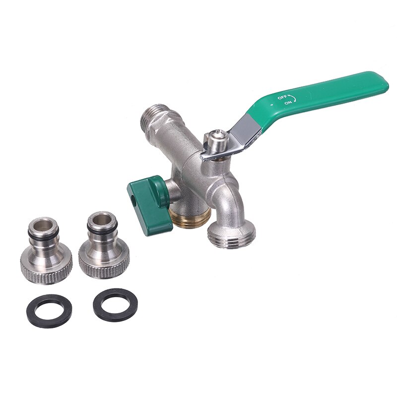 Dobbelt duo udtag have udendørs haneventil vandhane 1/2 &quot;  / 3/4 &quot; frostsikker messing haveslange vandhane vandtank slangestik