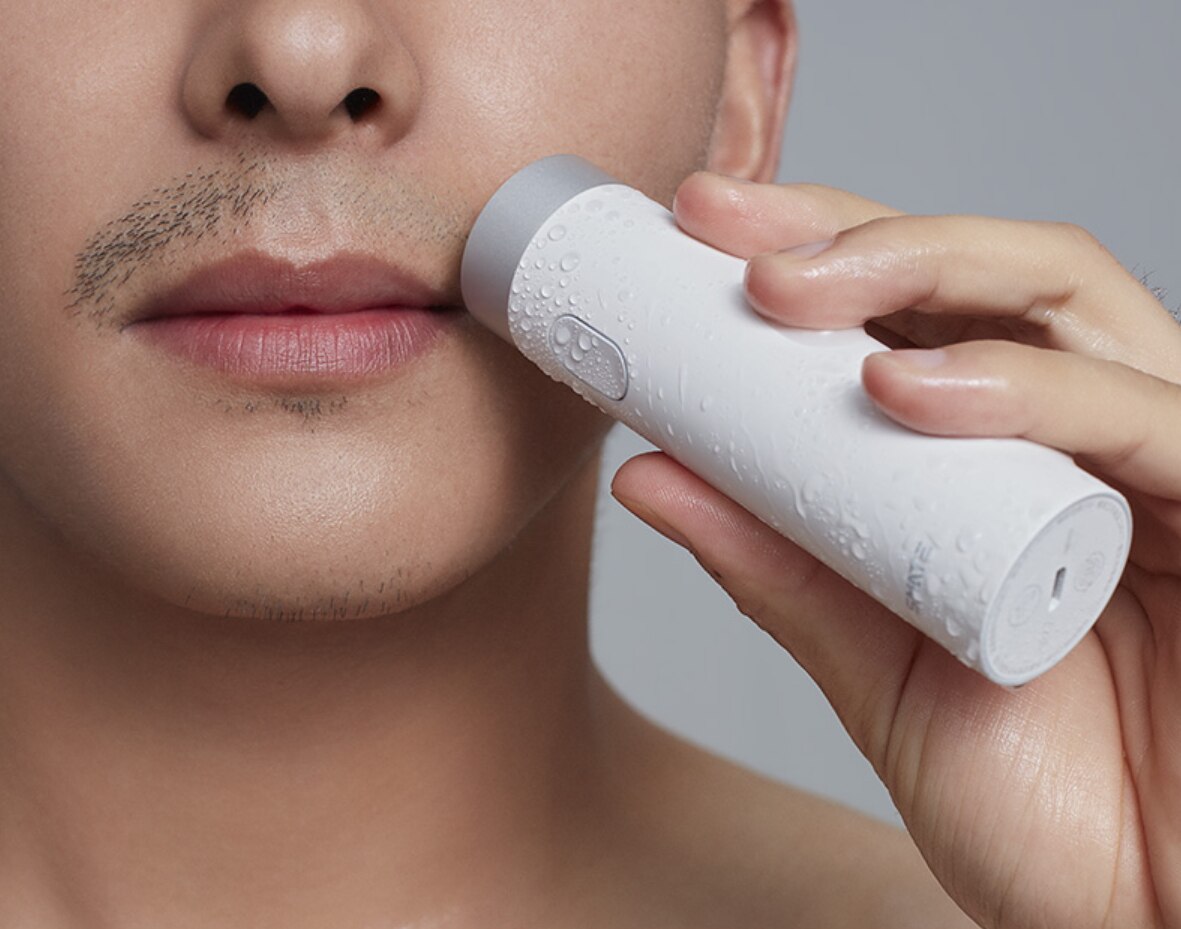 Afeitadora eléctrica Xiaomi Smate, afeitadora flexible recargable, máquina de afeitar en seco y húmedo para hombres, lavable, con tres hojas, cómoda limpieza