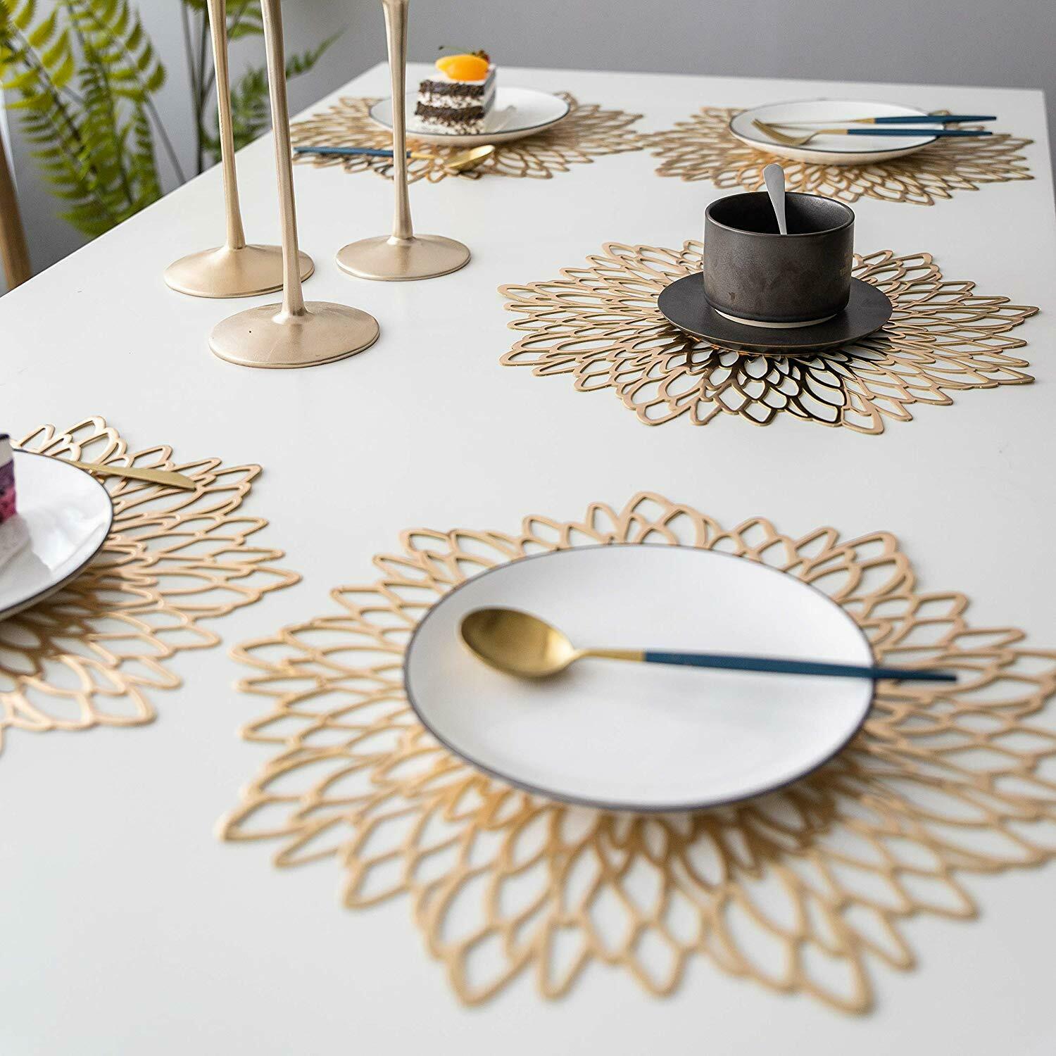 Pvc hule isoleringscoasterunderlag bordskålmåtter hjem juledekoration varmebestandig placemat til spisebord