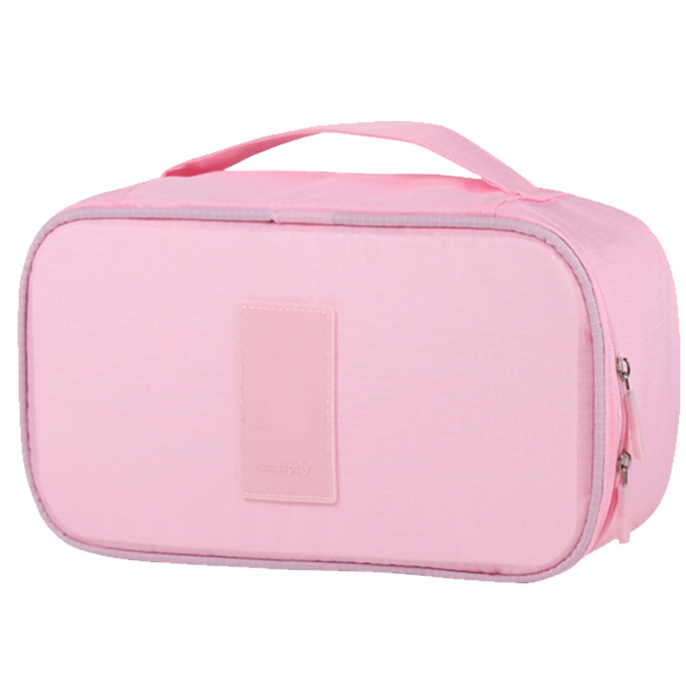 1 x kleding ondergoed opbergtas reis draagbare sokken inpakkubus opbergtas reisbagage make-up tas: Roze