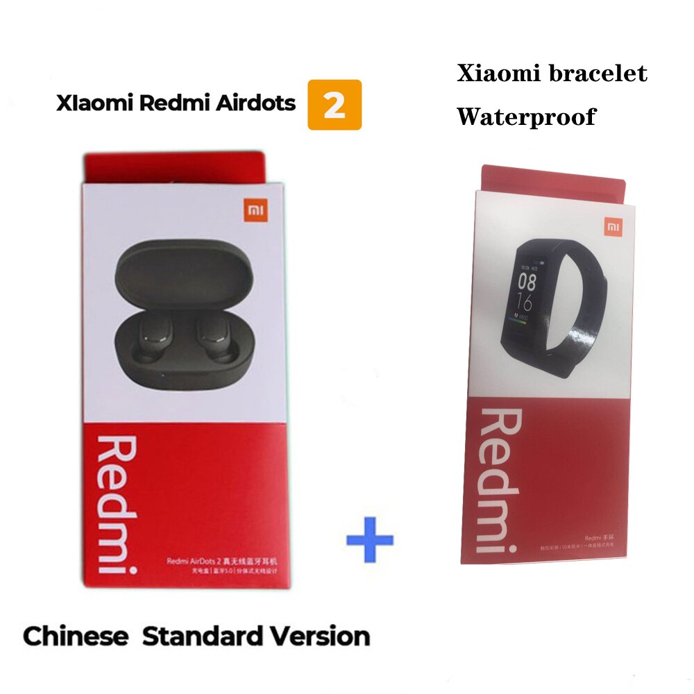 Originale Xiaomi Redmi AirDots 2 Auricolari Bluetooth TWS Senza Fili di Bluetooth V5.0 Stereo Riduzione Del Rumore Mic di Controllo Vocale Auricolare: add redmi bracelet