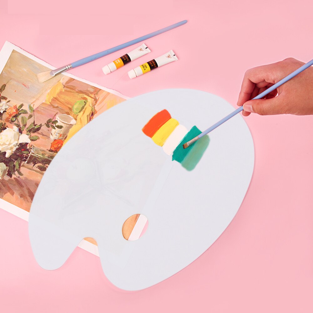 Plast klar oval målning palett ritning akvarell blandning pall för målare fin konstnärer använder gouache målning palet