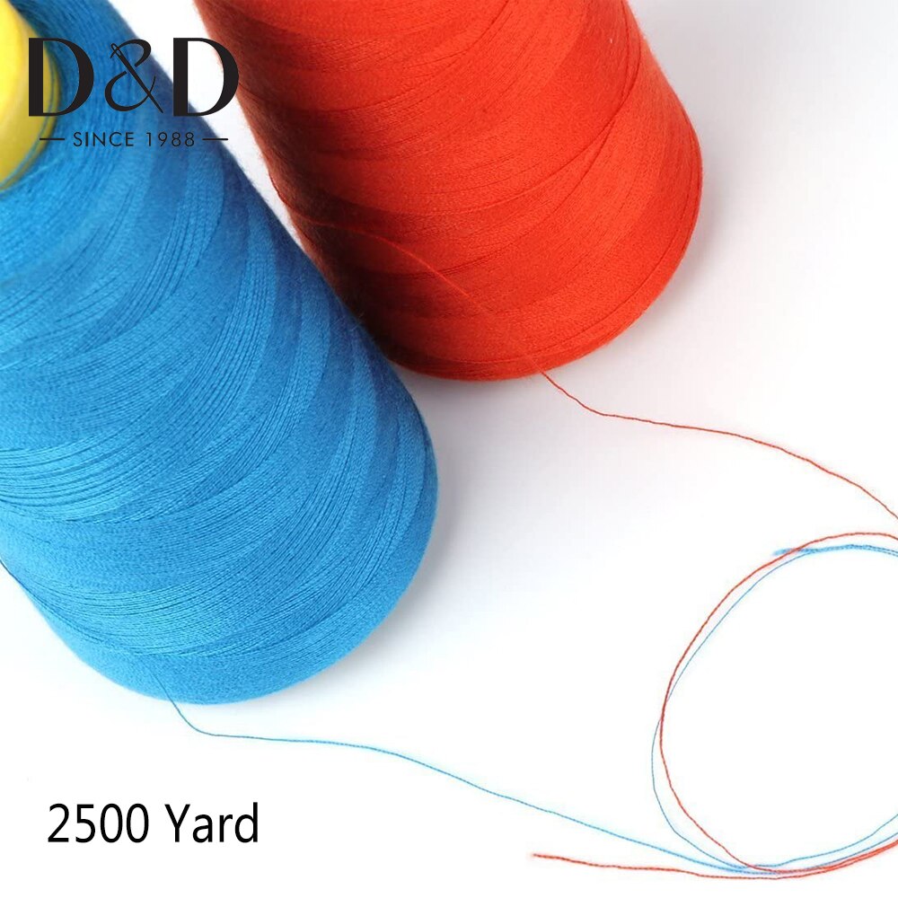 Carretes de hilo de poliéster para coser, resistentes y duraderos, para máquina de coser, acolchar, herramientas de costura de hilo de bordar, 40S/2 yardas