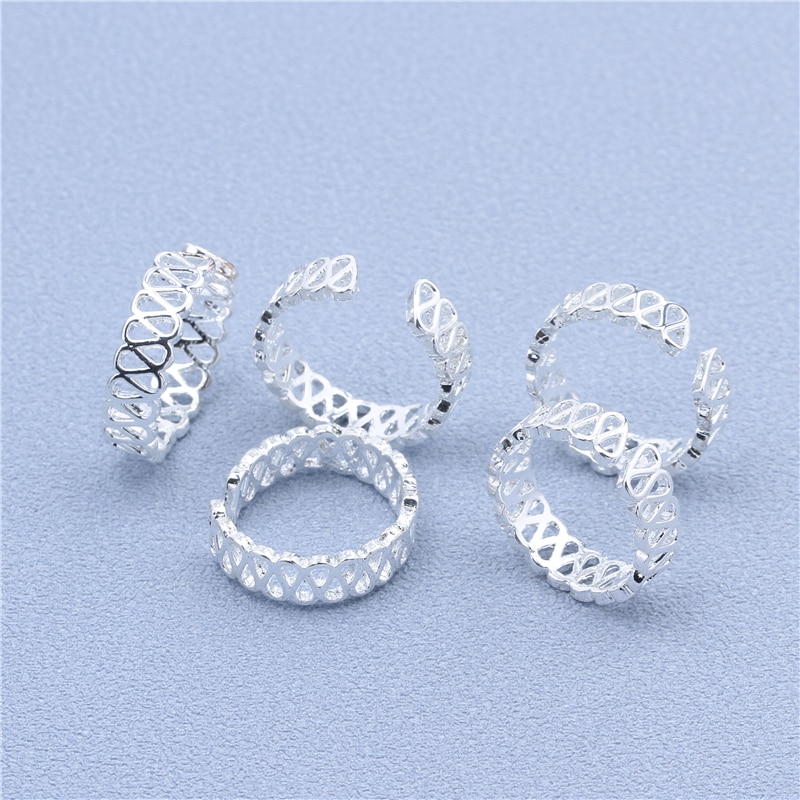 8PCS Tail Foot Ring Adjustable Open Toe Rings Set for Women Girl Summer Beach Vacation Kunuckle Jewelry Finger Ring
