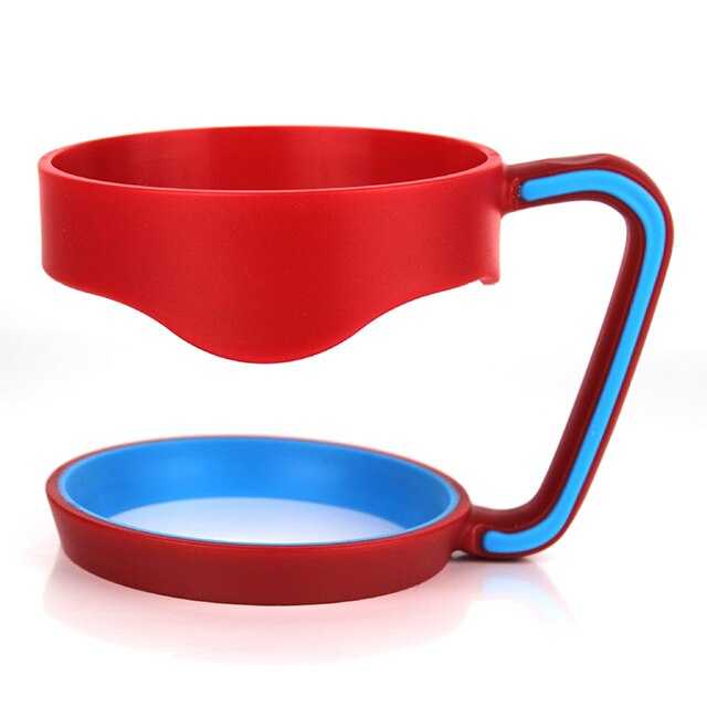 Handtag för 30 oz tumbler rambler bil mugghållare kaffe vatten te flaskor tillbehör bärbar isolerad plast drinkware: Röd