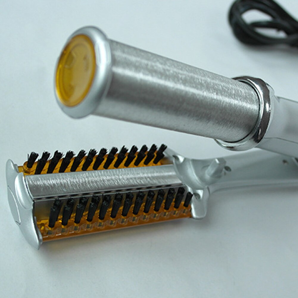 2 in 1 hårkrølle og glattejern twist twist hair styler kam børste justerbar temperatur rulle hår glattejern