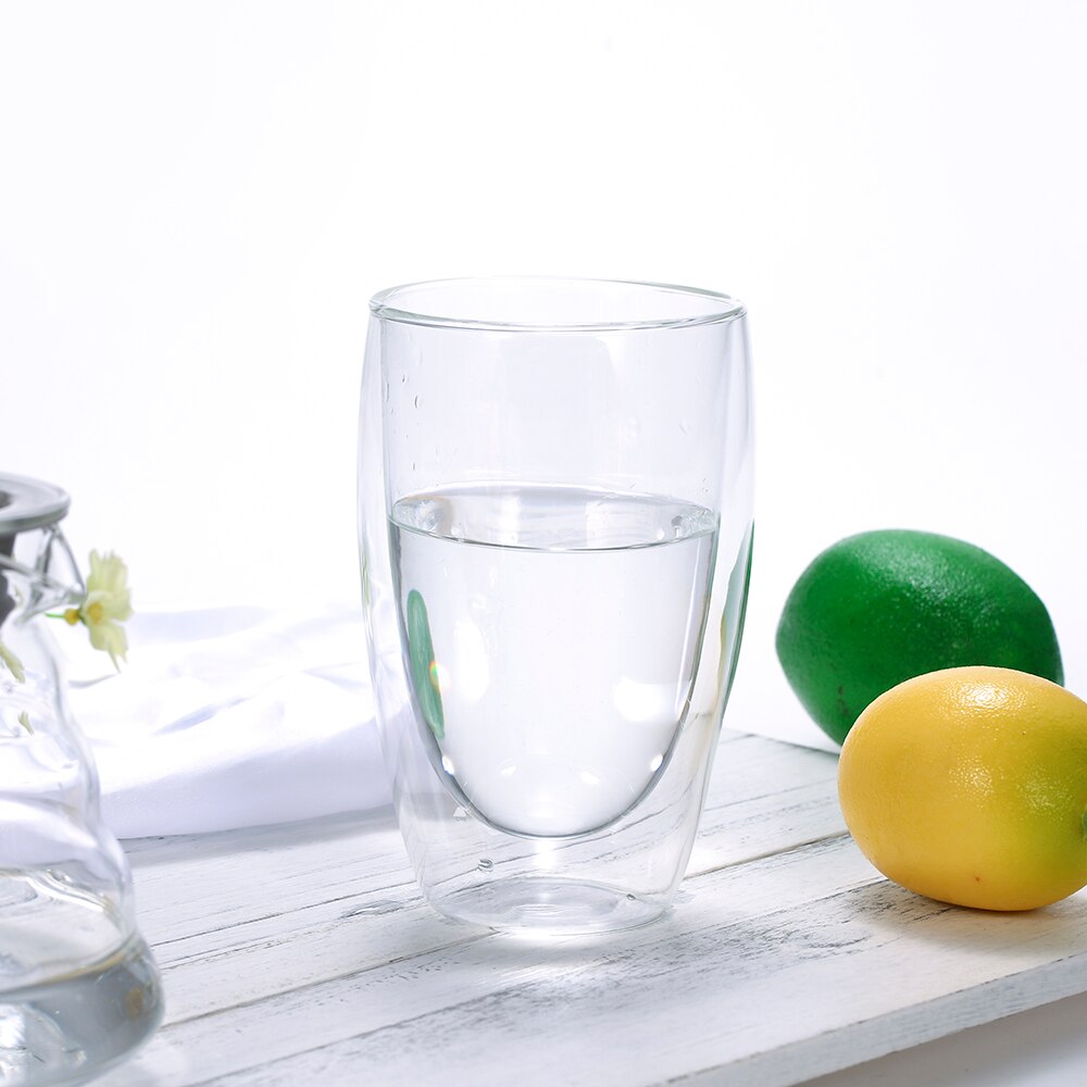 Transparent Texture Glass Cup Heat-resistant Double Wall Glass Cup Beer Coffee Cup Set Handmade Beer Mug 250ml/350ml/450ml