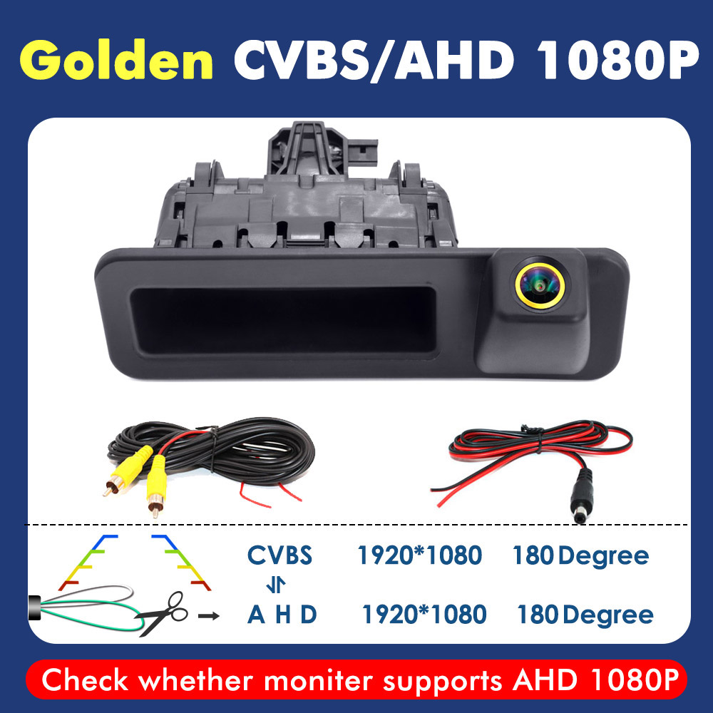 Smartour 4K AHD 1080P Fahrzeug-Rückfahrkamera für BMW 5er F10 F11/3er F30 F31 F32/X3 F25/X4 F26/X5 F15/X6 F16 Auto: Gold