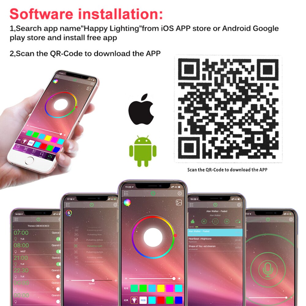 6A LED Controller 40 Keys Wireless Bluetooth-compatible Remote Smart Connection Switch 3CH X 2A Dimmer for RGB LED Strip 12-24V