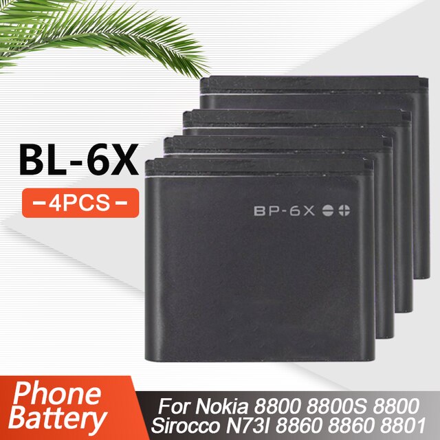 1-5 stk 3.7v 700 mah bp -6x bp 6x bp6x erstatnings telefon batteri til nokia 8800 8800s 8800 sirocco  n73i 8860 lithium batteri: 4 stk