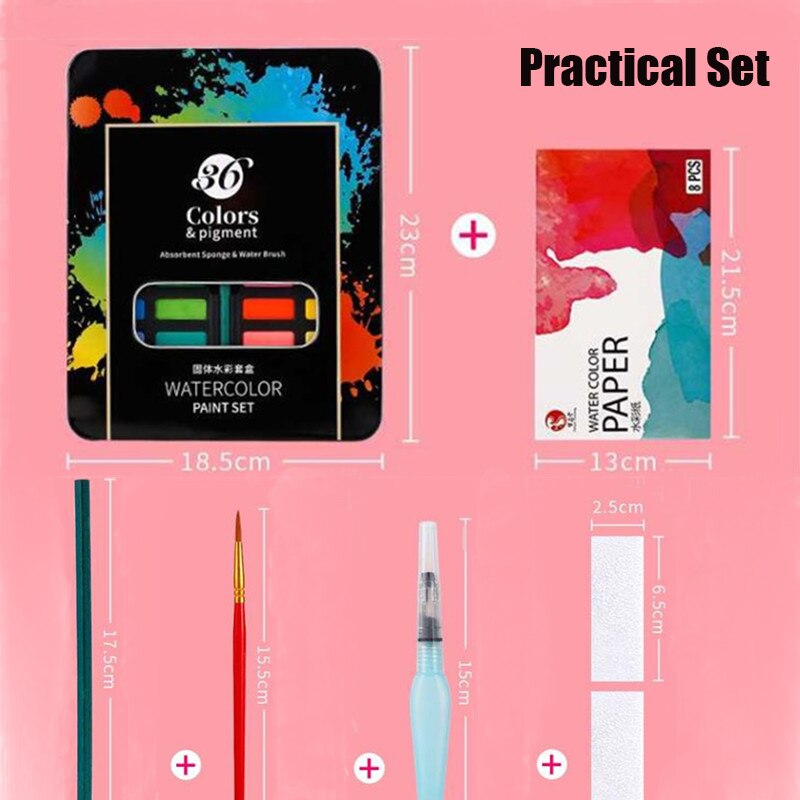 Professionele Aquarellen Schilderij Set Met Kwast 36 Kleuren Solid Aquarel Verf Art Sets Voor Schilderen Houdt Van Kunst Levert