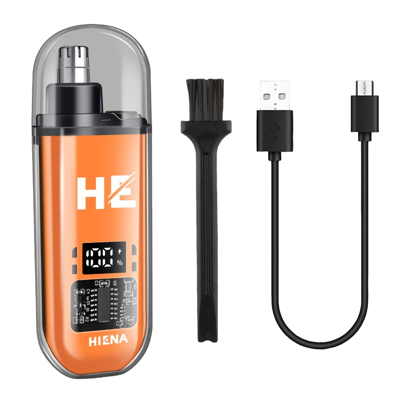 Elektrische Neushaar Trimmer Scheermes Mannen Mini Pocket Haar Snijmachine Nat En Droog Kapsel Draadloze Baard Trimmer Wenkbrauw Scheerapparaat: Oranje