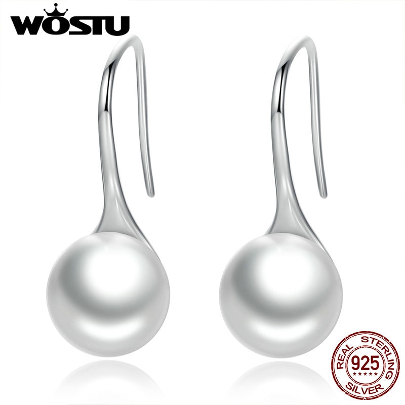 WOSTU Mode 100% 925 Sterling Zilveren Oorbellen Voor Vrouwen Fijne Sieraden Voor Vriendin