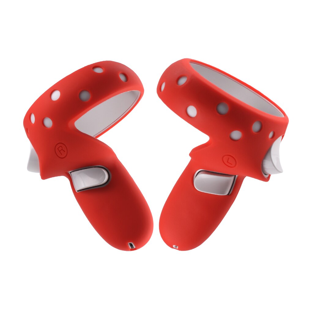 VR Glass Cover Silicone Replaceable VR Handle Cover Full Protector Replacement for Oculus Quest 2: Red