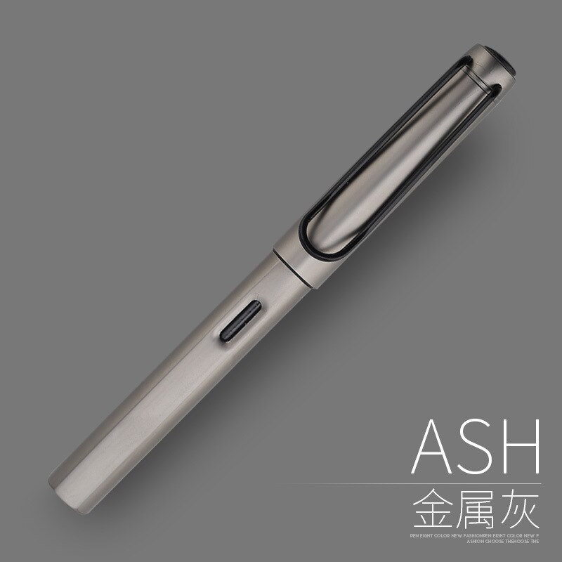 Hollow Out Clip Metal Fountain Pen 0.38mm 0.5mm Posture Correction Ink Pens Stationery School Office Supplies: Dark Grey / EF